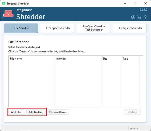 Steganos Shredder Overview
