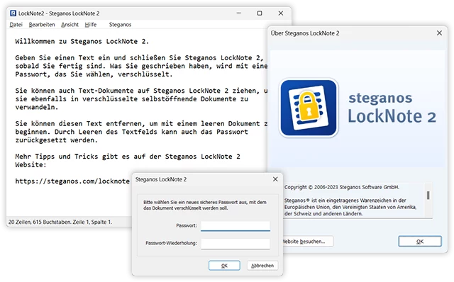Steganos LockNote 2 Screenshots
