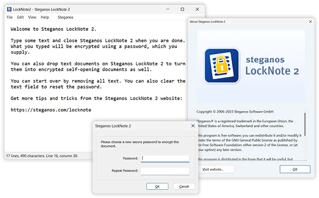 Steganos LockNote 2 screenshots